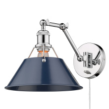 Golden 3306-A1W CH-NVY - Yep by Golden Lighting Orwell 1-light Swing Arm Wall Lamp in Chrome and Navy Blue shade